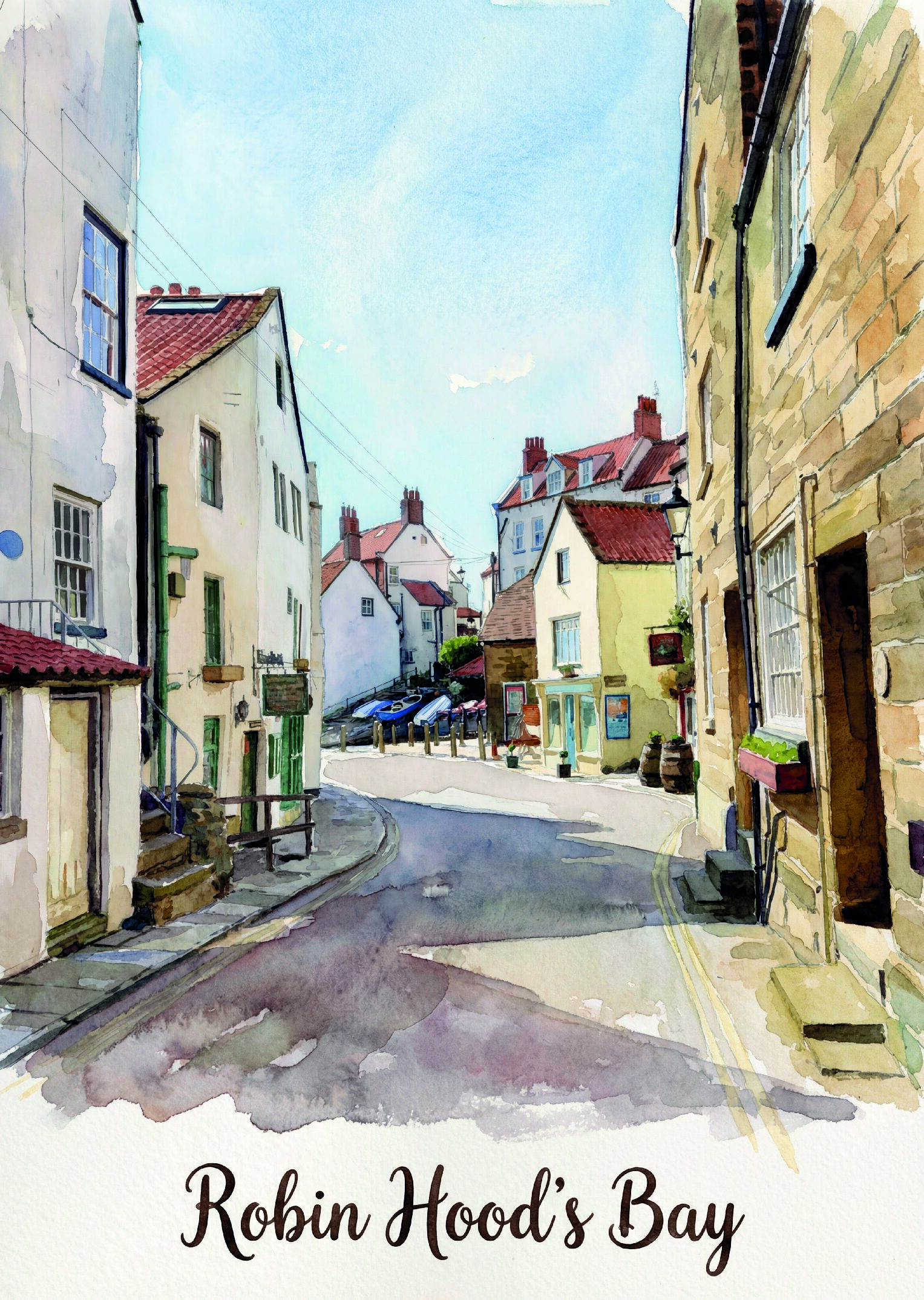 A3 Poster of Robin Hood's Bay Various Designs - Image 3